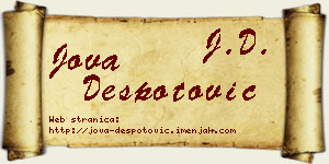 Jova Despotović vizit kartica